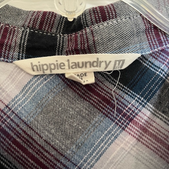 Hippie Laundry Multicolor Plaid Shirt with Tie Cuffs - Picture 3 of 6